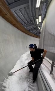 The angle of the track for the sliding sports event (bobsled, luge, and skeleton) at the winter Olympics