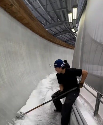 The angle of the track for the sliding sports event (bobsled, luge, and skeleton) at the winter Olympics