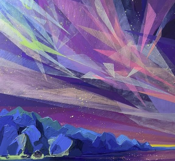 The magic of acrylic, lighting options for painting, lamp-UV lamp, darkness, directional side light