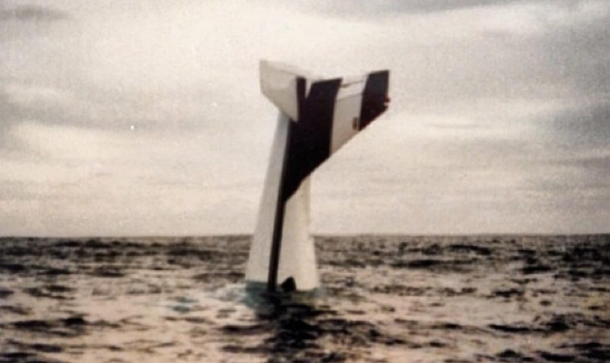 The picture that my dad took when he had to ditch his plane over the Pacific Ocean on February 9, 1986. All was well, though. He was rescued by a Chinese ship, and I was born a year later!