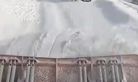 The quiet rhythm of a snowplough.