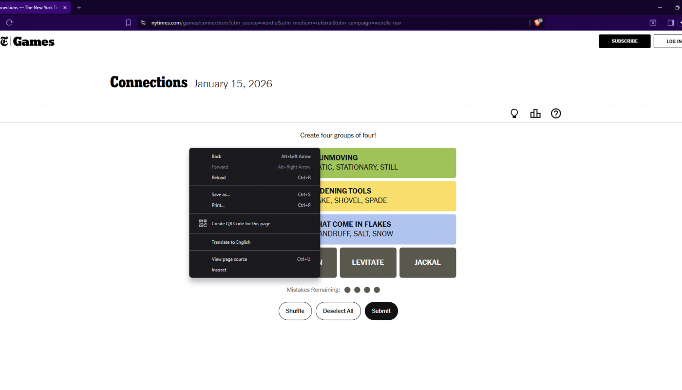 The right-click menu lines up exactly with the tiles