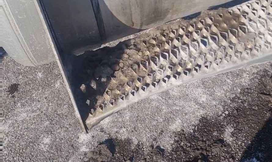 The vibrations from my truck running caused some ice on the side step to form an ice sphere