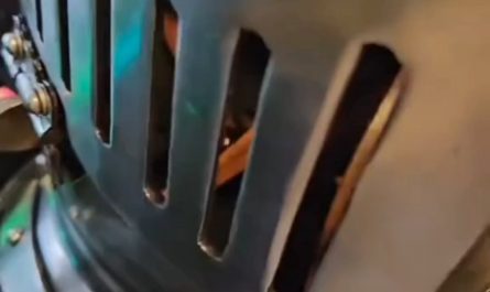 The way this knight opens his helmet.