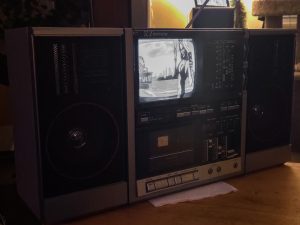 This boombox has a TV in it.