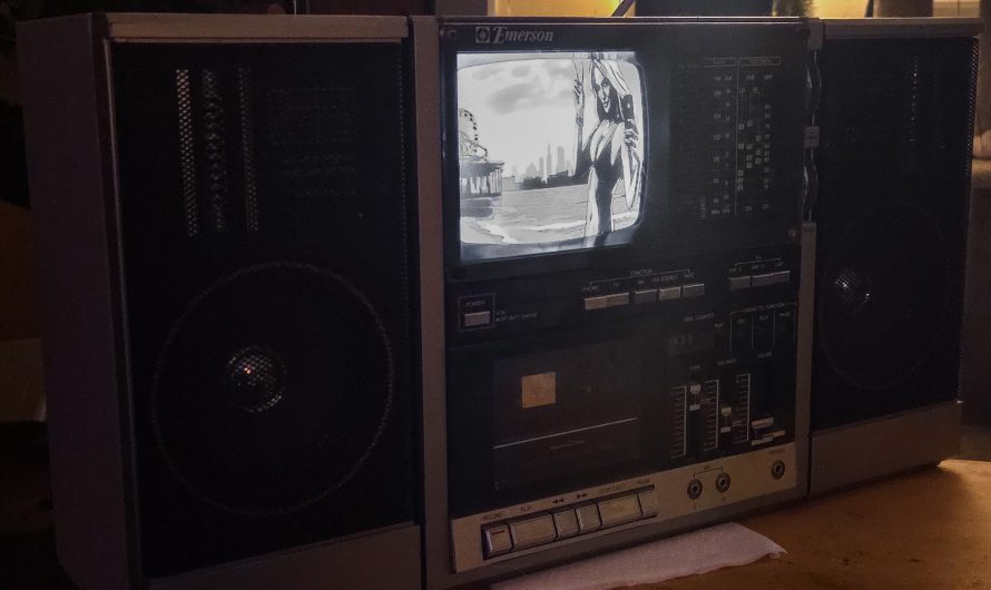 This boombox has a TV in it.