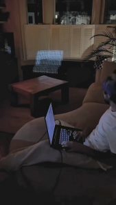 This man doing 3d projection mapping on the table