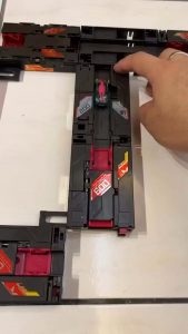Two toy cars and track