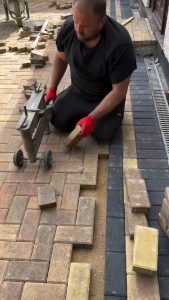 brick cutting and laying at its finest