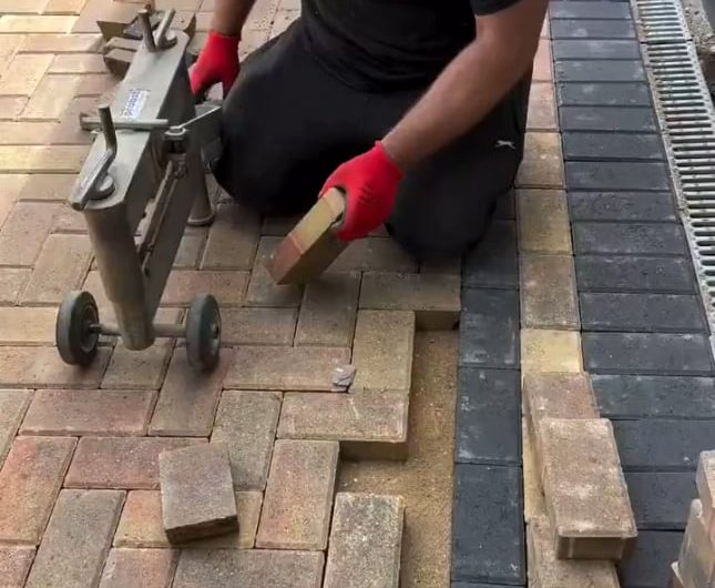 brick cutting and laying at its finest