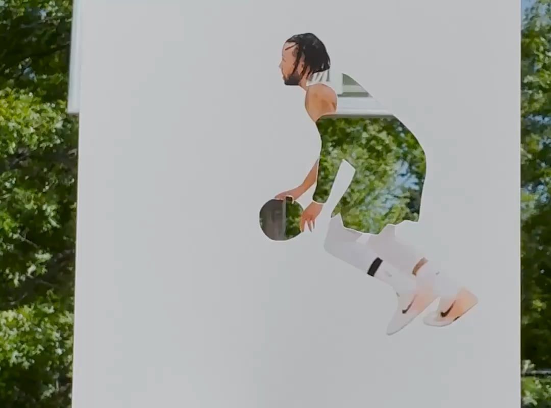 130 paper cutouts of OG Anunoby’s tip-in for the New York Knicks