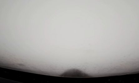 A WC-130J Super Hercules of the 53rd Weather Reconnaissance Squadron entering the eye of Category 5 hurricane Melissa in Oct 2025