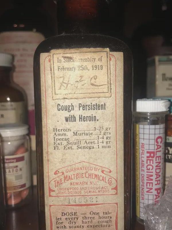 A cough medicine from 1919.