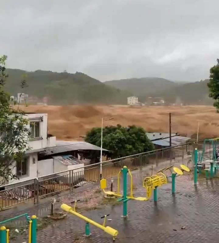 A dam collapsed in China's Guangxi region after heavy rains caused by a typhoon.