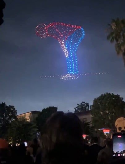 A drone show fireworks fart