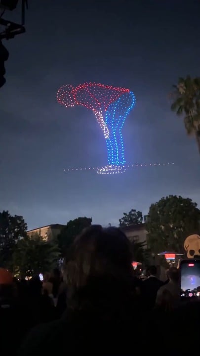 A drone show fireworks fart