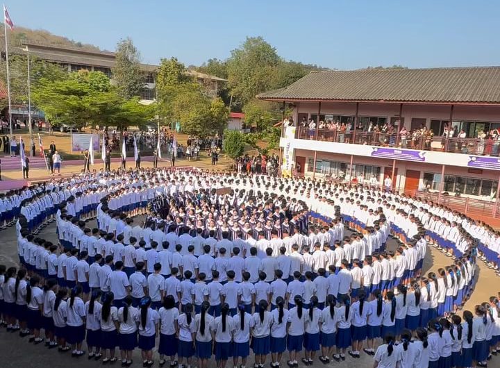 A high school graduation ceremony in Thailand