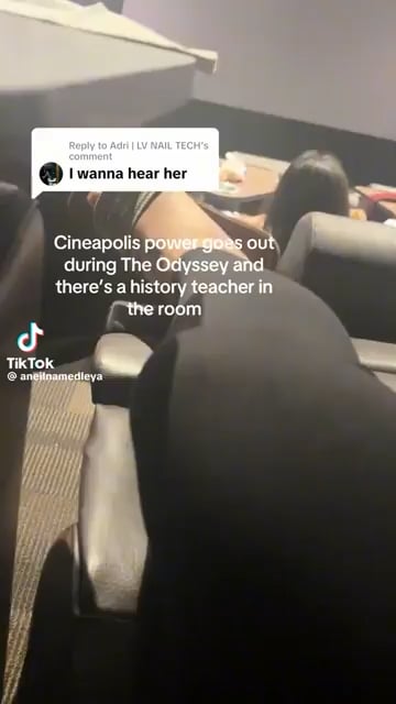 A moment is going viral of an 'Odyssey' showing losing power, but a history teacher in the audience was able to pick up where the movie left off and educate the appreciative audience