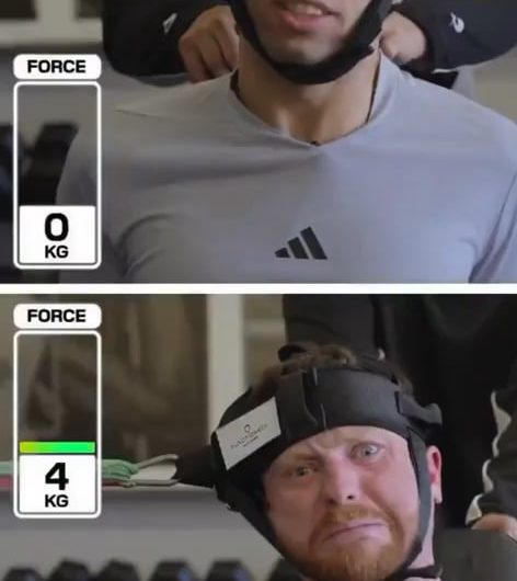 A simple test shows the neck strength of F1 drivers compared to normal people