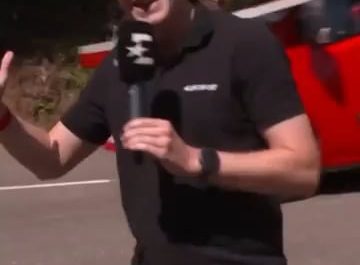 Absolutely insane throw and catch during the Tour de France
