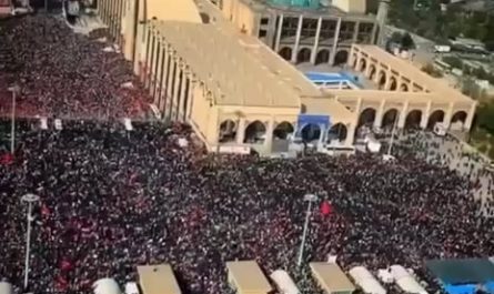 Aerial shots of Tehran as an estimated 9 million turn out to mourn the Late Ayatollah Khamenei