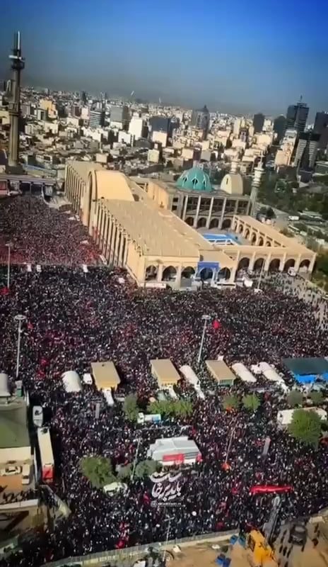 Aerial shots of Tehran as an estimated 9 million turn out to mourn the Late Ayatollah Khamenei