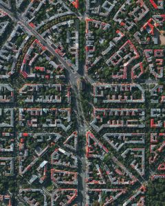 Aerial view of a well-ordered Berlin suburb.