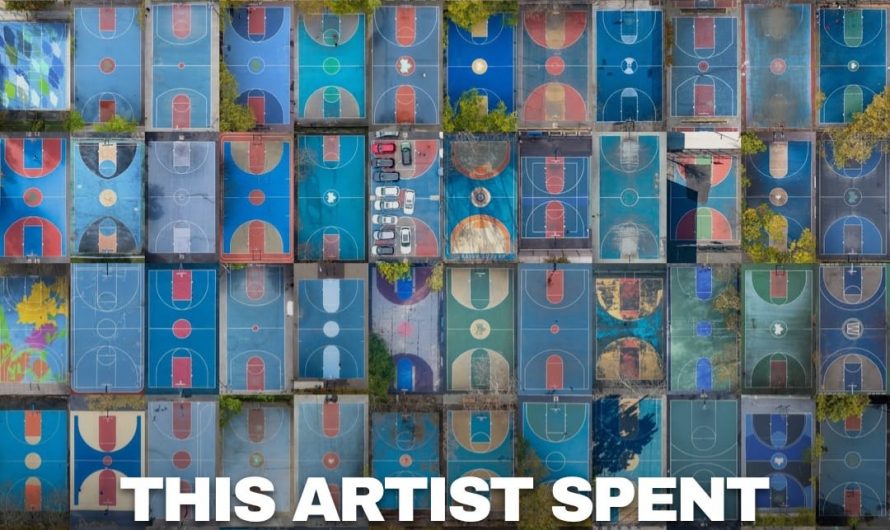 Aerial view of every basketball court in New York