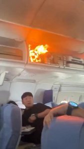 “Air China flight made an emergency landing in Shanghai, the airline said, after a lithium battery in a passenger's carry-on bag ignited.”