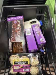 All my groceries were purple