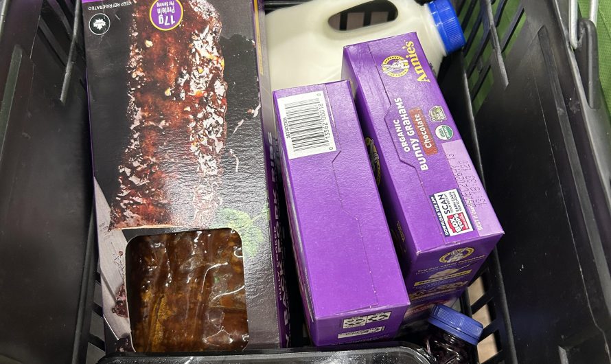 All my groceries were purple