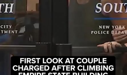 Angela Nikolau and Ivan Kuznetsov, the daredevil couple who climbed atop the Empire State Building and got engaged, were escorted outside.