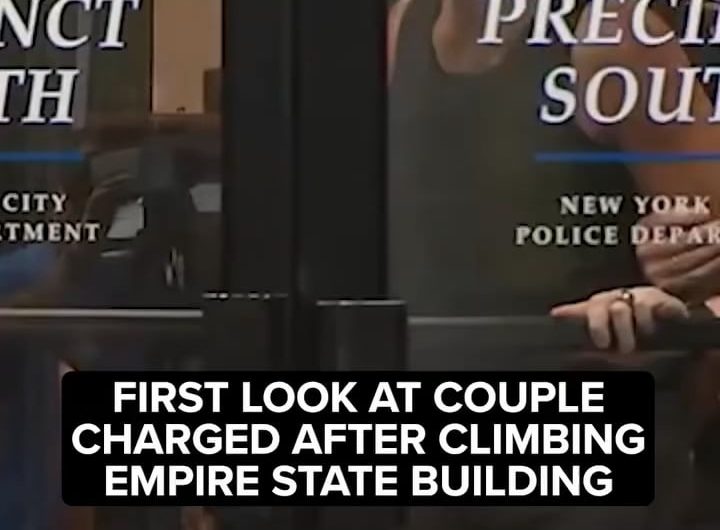 Angela Nikolau and Ivan Kuznetsov, the daredevil couple who climbed atop the Empire State Building and got engaged, were escorted outside.