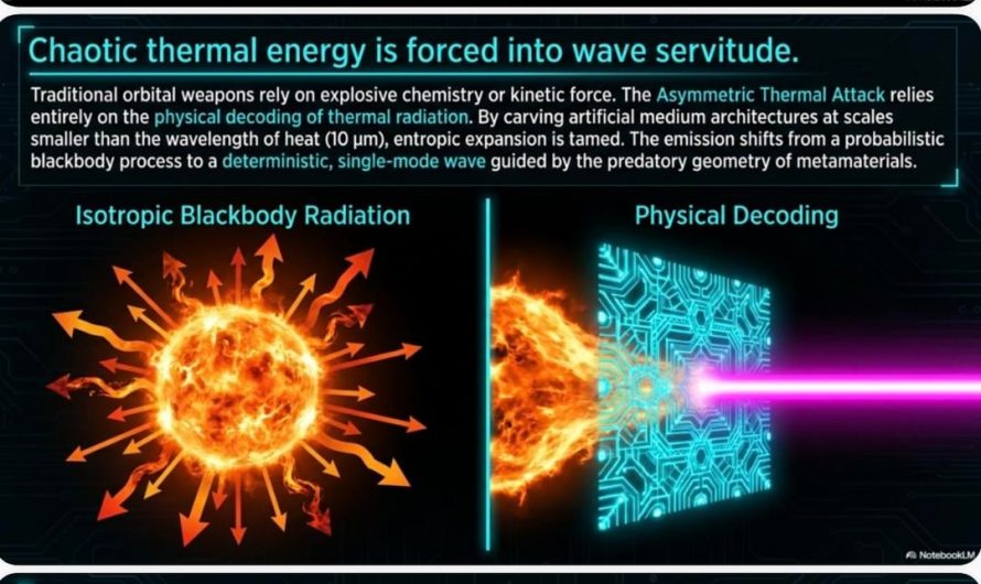 Asymmetric Satellite Thermal Attack (Geometric Control and Thermal Radiation Material in the Medium Infrared in Metamaterial Architectures: ENZ Regimes,DNG and Phase-Change for Wavefront Engineering)