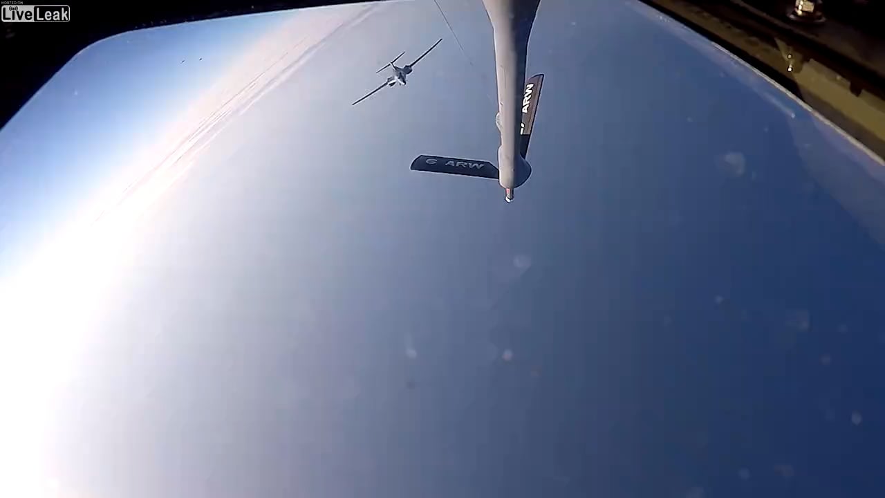 B1-B Lancer refueling in preparation for the Super Bowl LV Air Force Flyover.