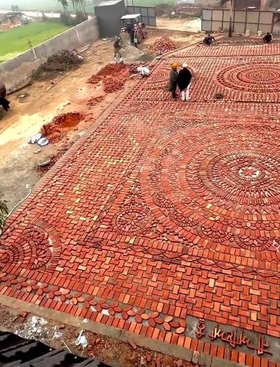 Bricklaying the front yard
