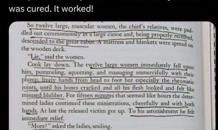 Captain cook cured his rheumatism by getting pummelled by 12 muscular women.