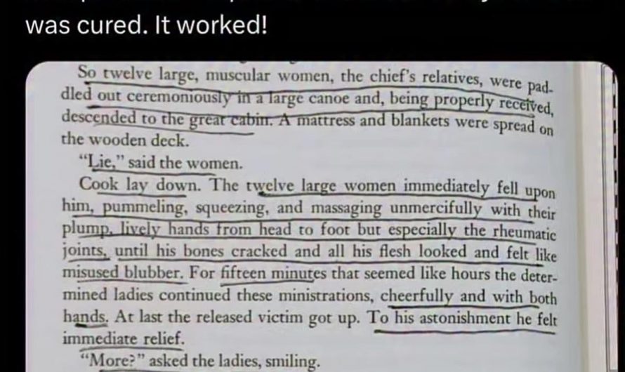 Captain cook cured his rheumatism by getting pummelled by 12 muscular women.