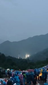 Chinese Rocket gets struck by lightning.
