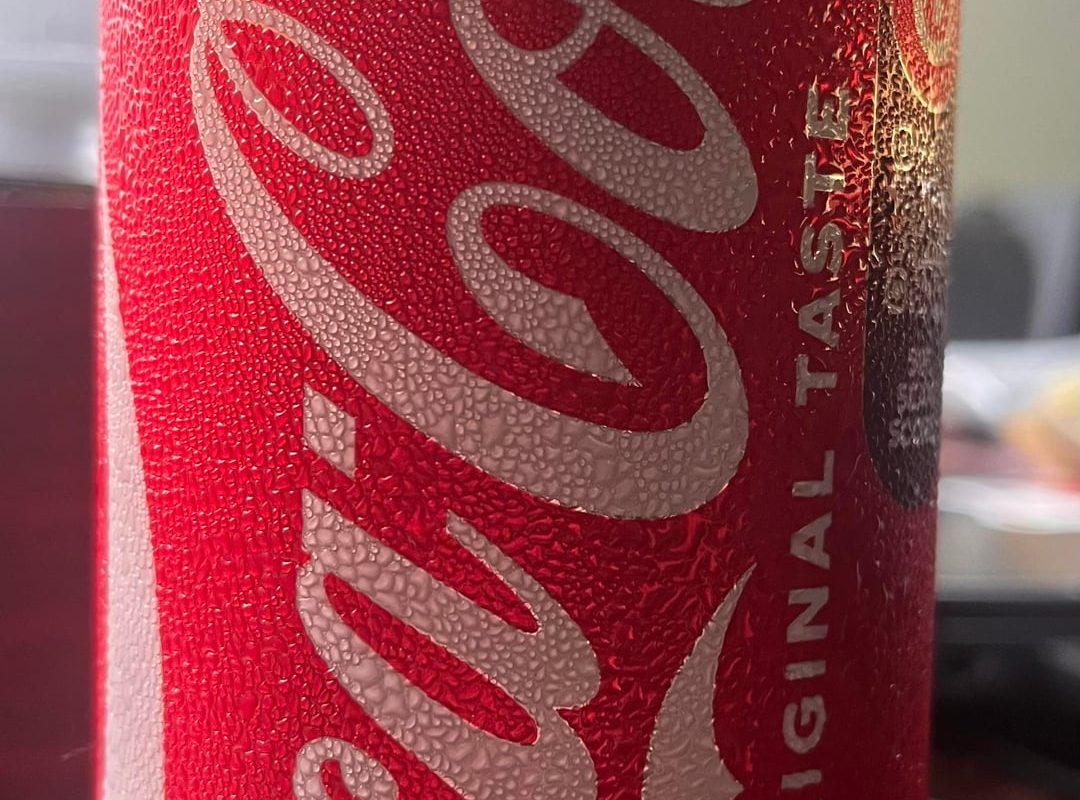 Condensation on the side of a coke can