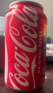 Condensation on the side of a coke can