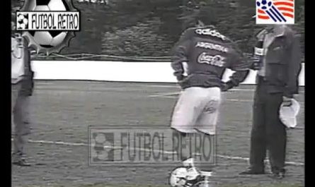Diego Maradona juggling 3 different balls (football, tennis and golf) separately, with untied laces ahead of the 1994 FIFA World Cup