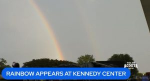 Double Rainbow appears during Kennedy Center improvements, Wash. DC USA