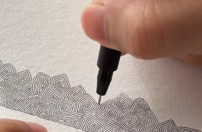 Drawing intricate concentric spirals with a Faber-Castell Pitt Artist Pen
