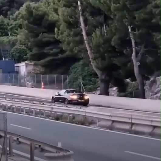 Driver on the highway near Monaco misses his exit, figures heck I’ll just back up and have another go. At least his hazard lights were on, which must count for something.