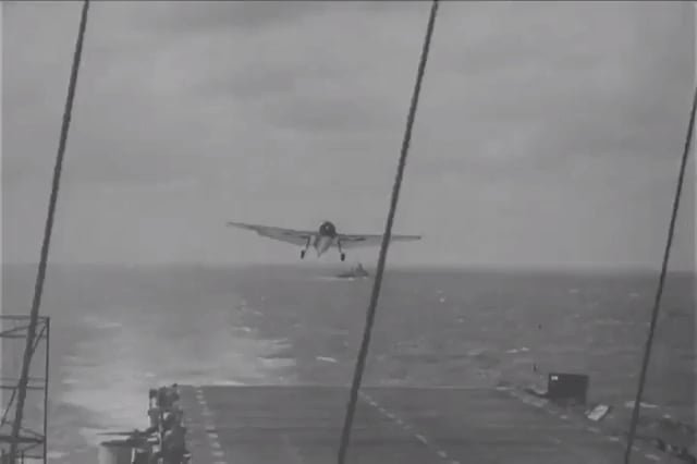 During WW2, a rear gunner who was killed was given a burial at sea while still strapped to his plane. It's the only known burial at sea involving an aircraft as tomb. (Nov 1944)