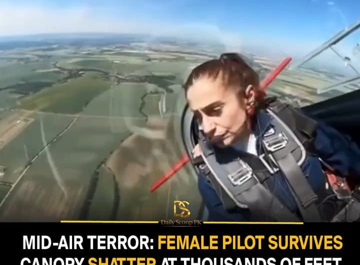 Dutch aerobatic pilot Narine Melkumjan miraculously survived after her aircraft’s canopy unexpectedly burst open and shattered mid-flight