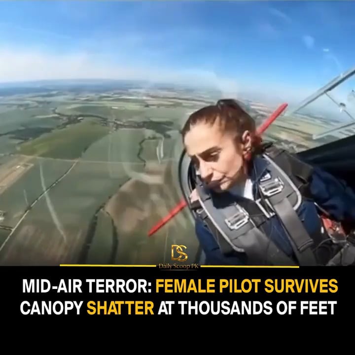 Dutch aerobatic pilot Narine Melkumjan miraculously survived after her aircraft's canopy unexpectedly burst open and shattered mid-flight