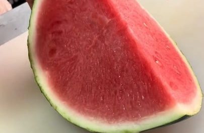Effortlessly cutting a watermelon into almost-square pieces
