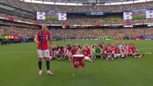 Erling Haaland leads the Viking Row as Norway beats Brazil 2-1